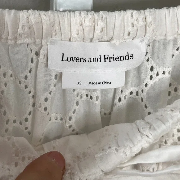Lovers + Friends Fiona Cottagecore Romantic Maxi Skirt White Eyelet Lace XS - Picture 6 of 12